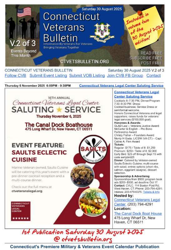 Connecticut Veterans Legal Center Saluting Service