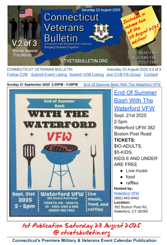 End Of Summer Bash With The Waterford VFW
