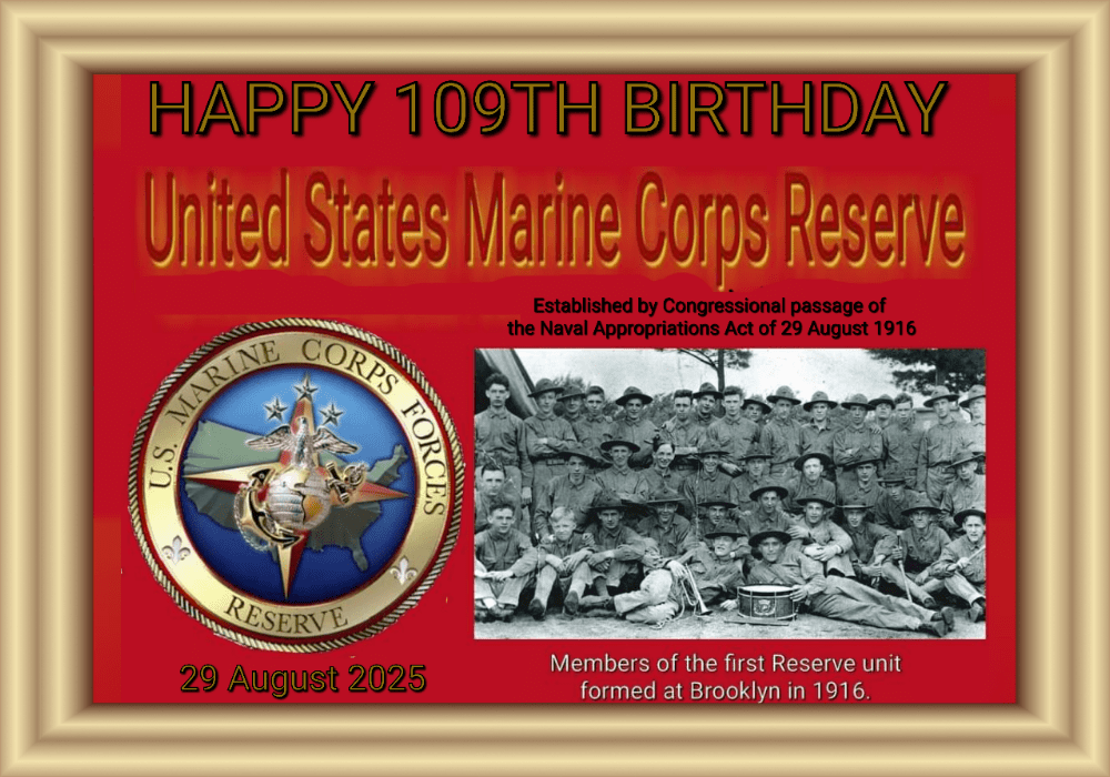 Happy 109th Birthday US Marine Corps Reserve