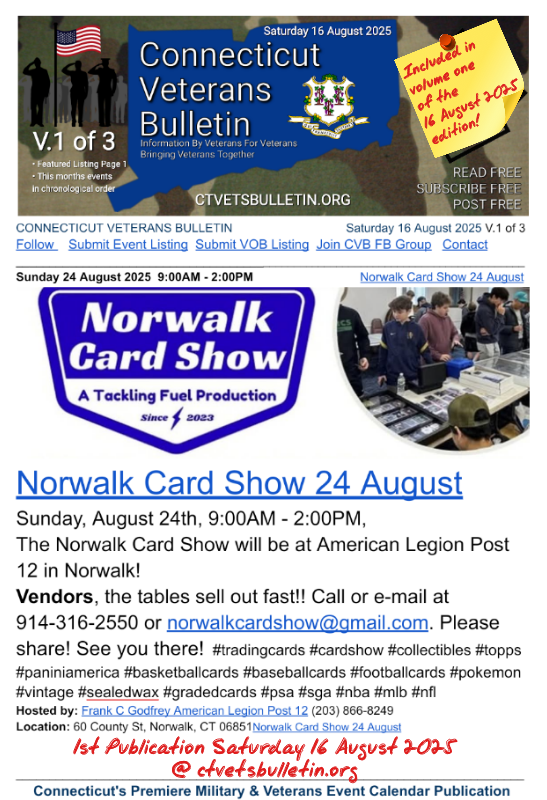 Norwalk Card Show 24 August