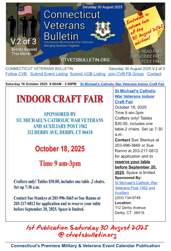 St Michael's Catholic War Veterans Indoor Craft Fair
