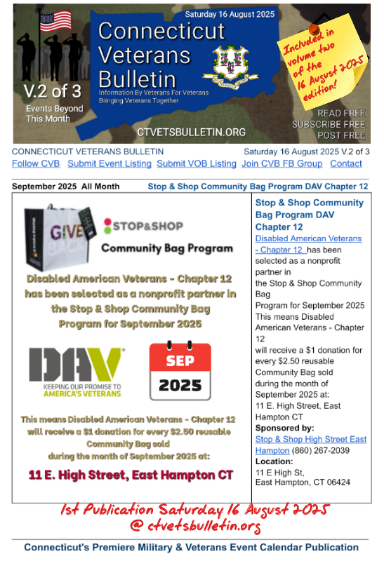 Stop & Shop Community Bag Program DAV Chapter 12