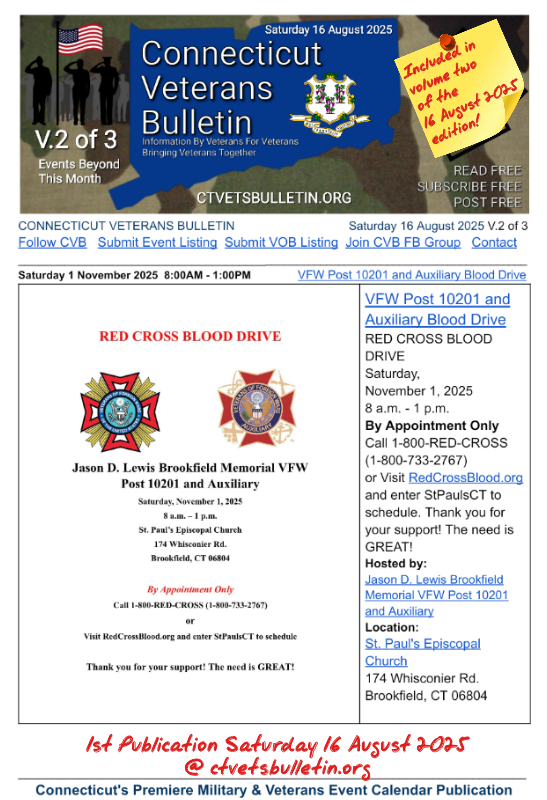 VFW Post 10201 and Auxiliary Blood Drive