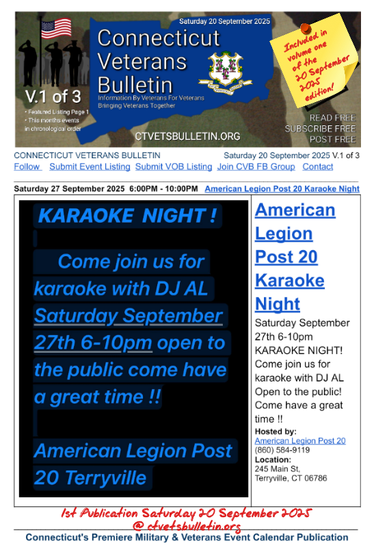 American Legion Post 20 Karaoke Night