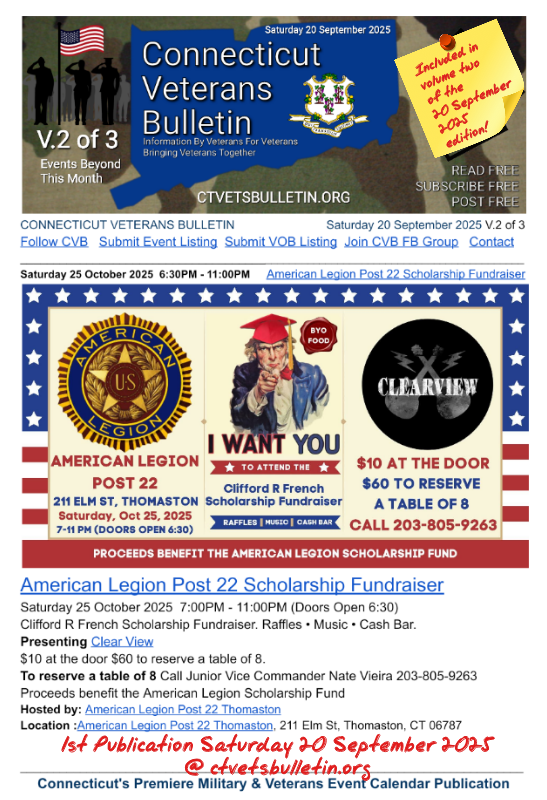 American Legion Post 22 Scholarship Fundraiser