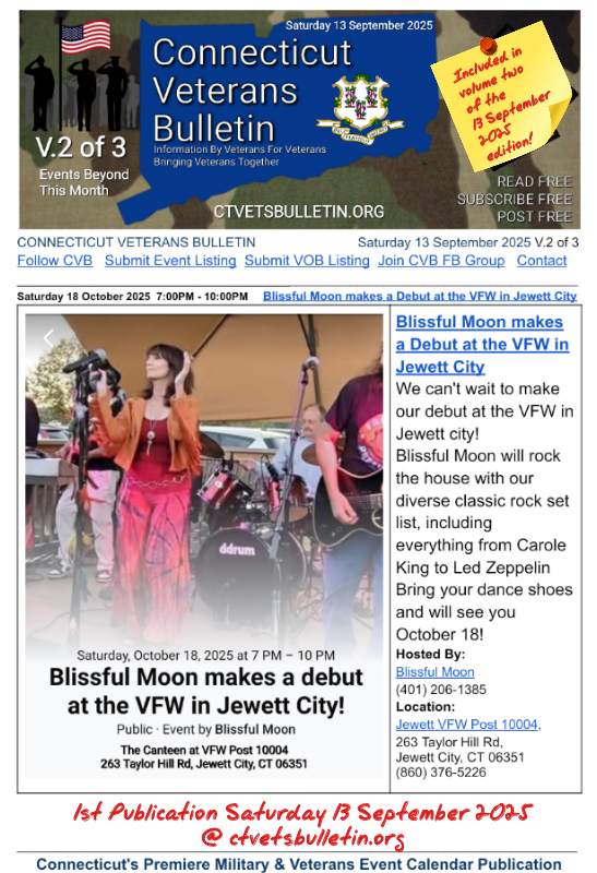 Blissful Moon makes a Debut at the VFW in Jewett City