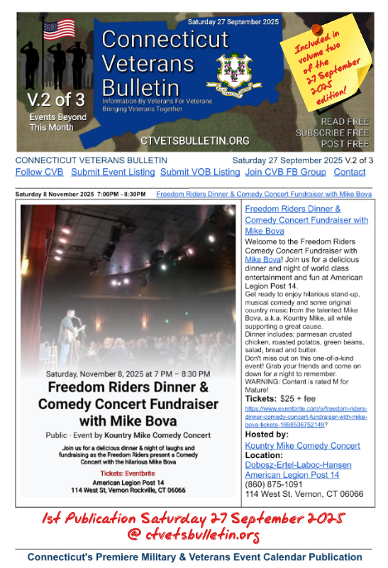 Freedom Riders Dinner & Comedy Concert Fundraiser with Mike Bova