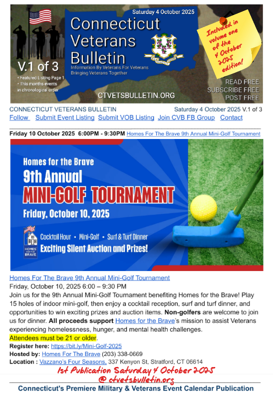 Homes For The Brave 9th Annual Mini-Golf Tournament