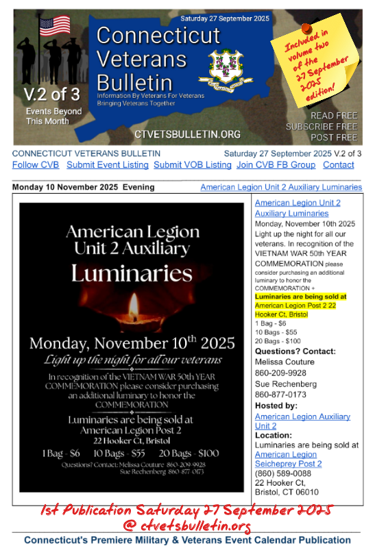 American Legion Unit 2 Auxiliary Luminaries November 2025
