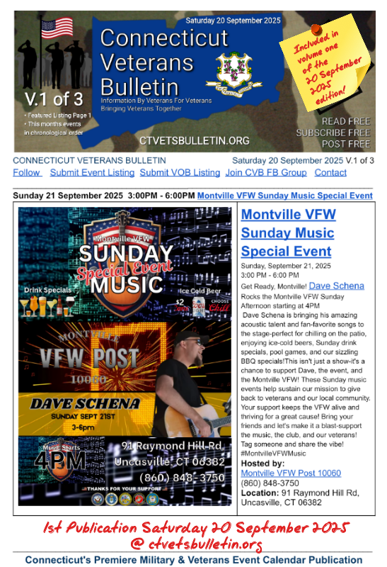 Montville VFW Sunday Music Special Event