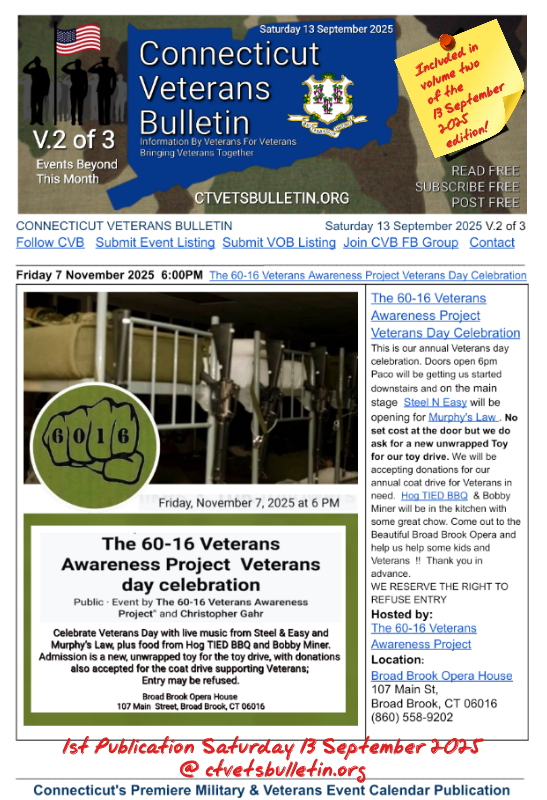 The 60-16 Veterans Awareness Project Veterans Day Celebration