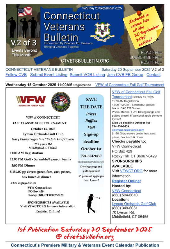 VFW of Connecticut Fall Golf Tournament