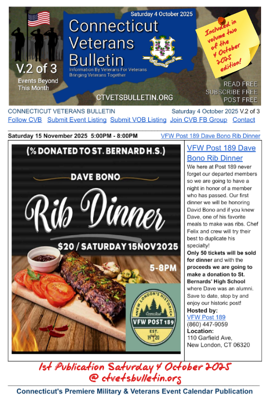 VFW Post 189 Dave Bono Rib Dinner