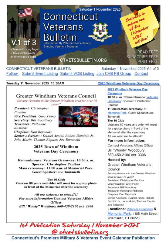 2025 Windham Veterans Day Ceremony