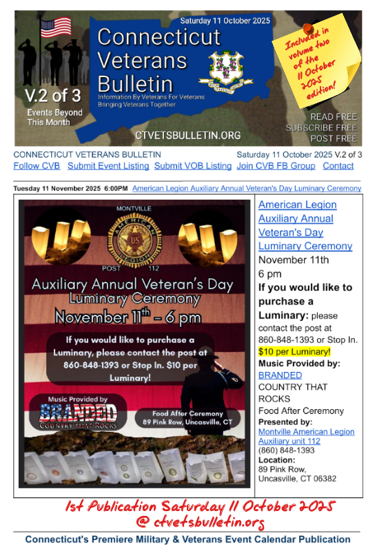 American Legion Auxiliary Annual Veteran's Day Luminary Ceremony
