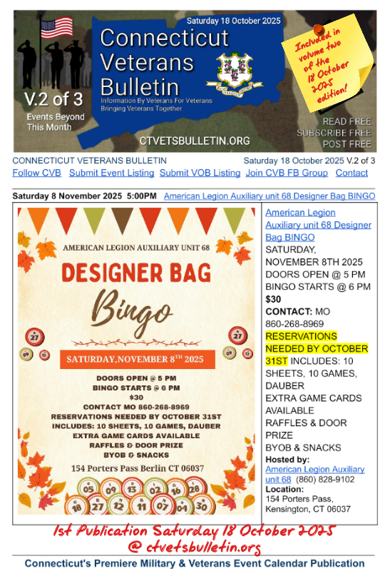 American Legion Auxiliary unit 68 Designer Bag BINGO