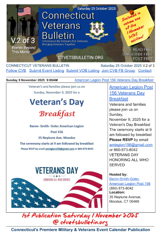 American Legion Post 156 Veterans Day Breakfast