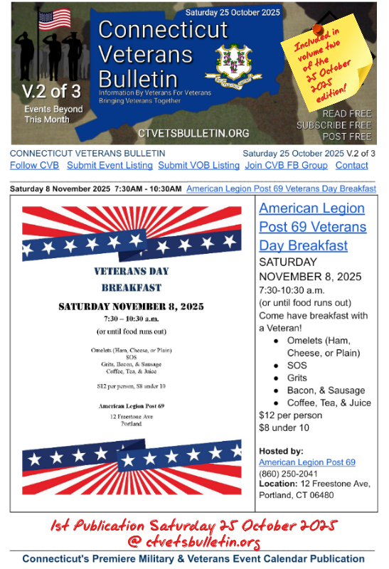 American Legion Post 69 Veterans Day Breakfast