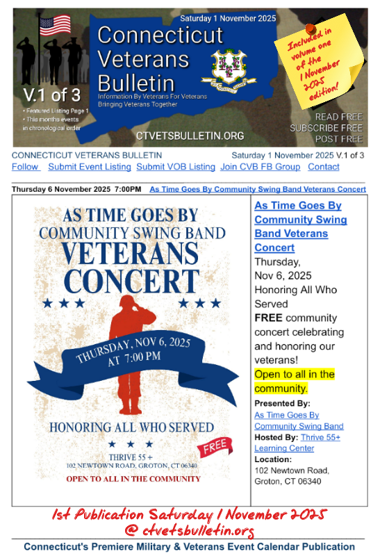 As Time Goes By Community Swing Band Veterans Concert