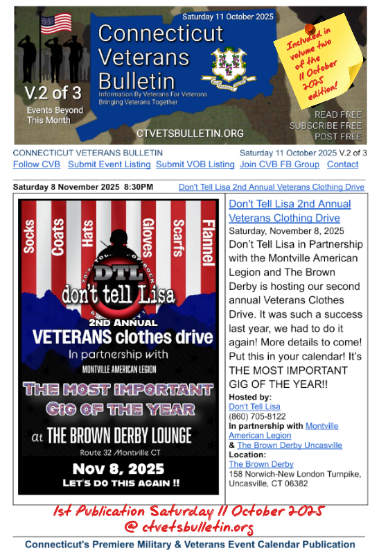 Don't Tell Lisa 2nd Annual Veterans Clothing Drive