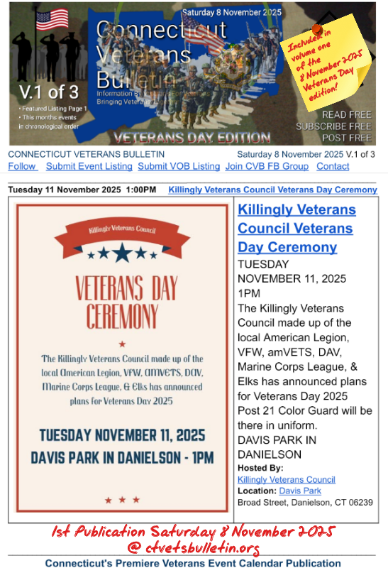Killingly Veterans Council Veterans Day Ceremony