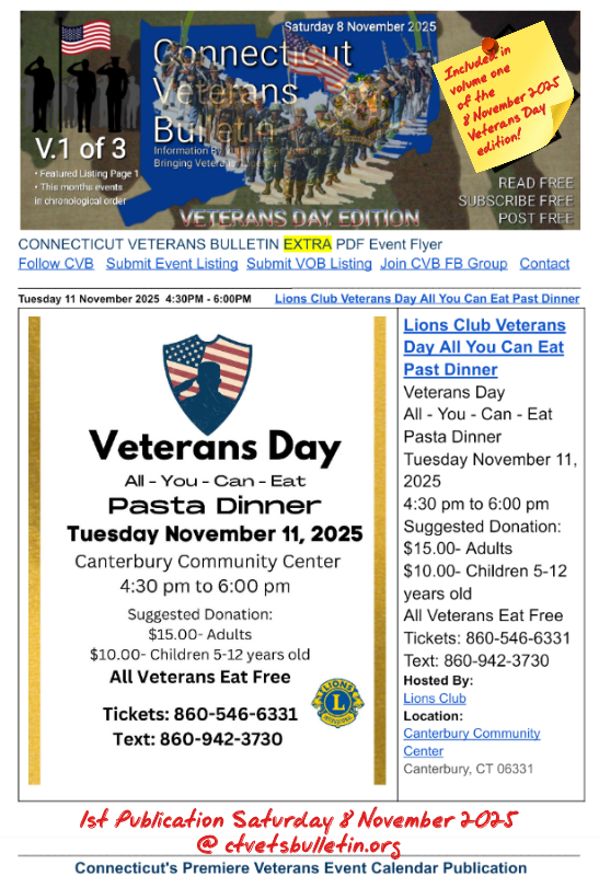 Lions Club Veterans Day All You Can Eat Past Dinner