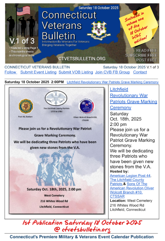 Litchfield Revolutionary War Patriots Grave Marking Ceremony