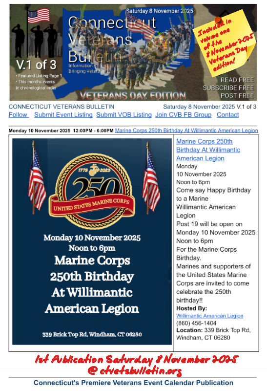 Marine Corps 250th Birthday At Willimantic American Legion