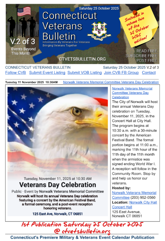 Norwalk Veterans Memorial Committee Veterans Day Celebration
