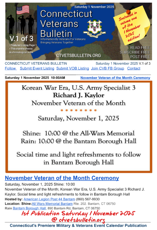 November Veteran of the Month Ceremony