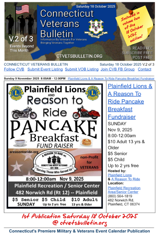 Plainfield Lions & A Reason To Ride Pancake Breakfast Fundraiser