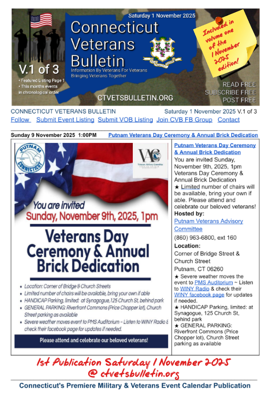 Putnam Veterans Day Ceremony & Annual Brick Dedication