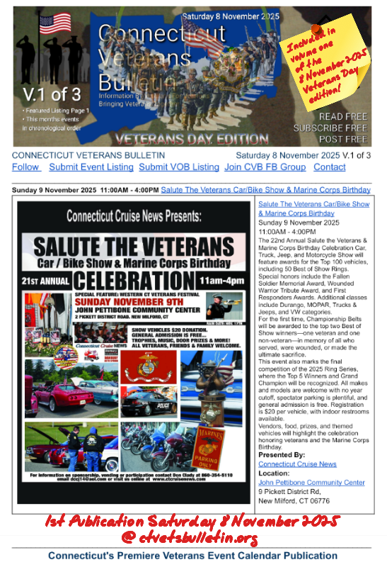 Salute The Veterans Car-Bike Show & Marine Corps Birthday 2025