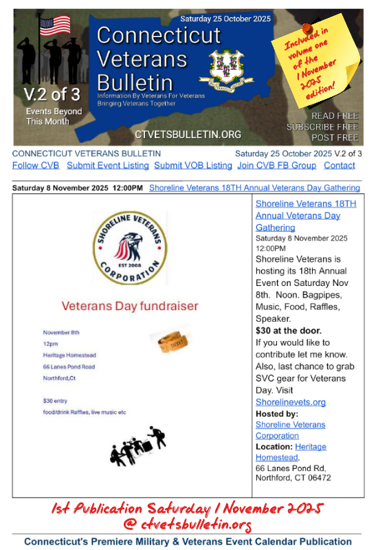 Shoreline Veterans 18TH Annual Veterans Day Gathering