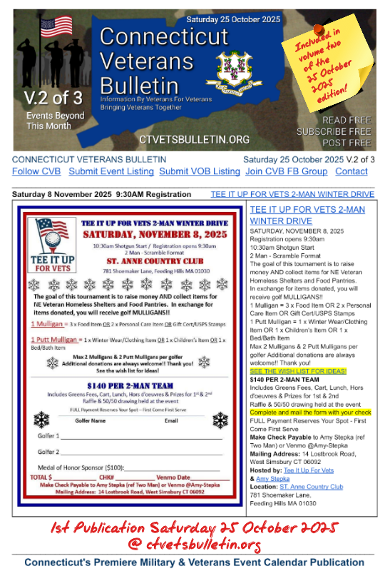 TEE IT UP FOR VETS 2-MAN WINTER DRIVE