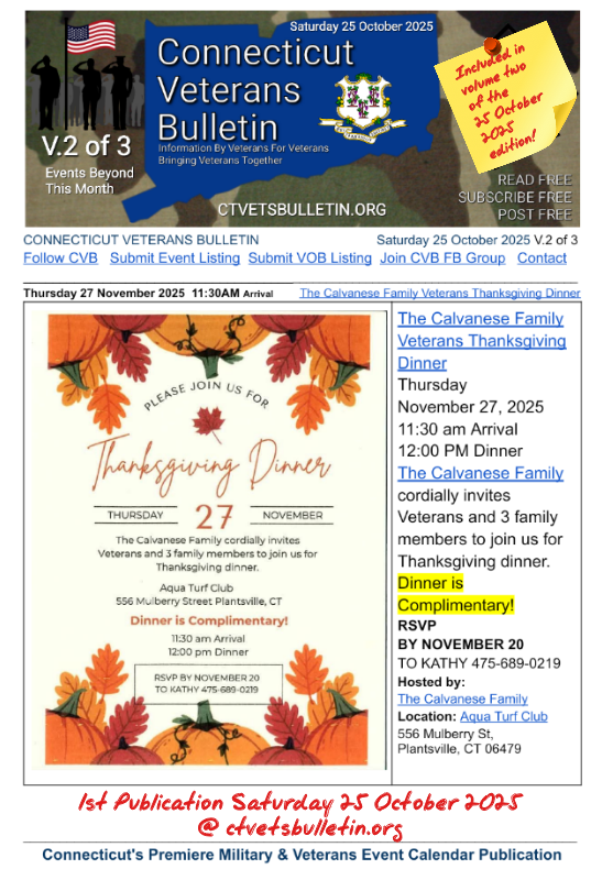 The Calvanese Family Veterans Thanksgiving Dinner