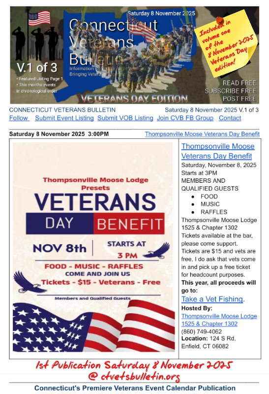Thompsonville Moose Veterans Day Benefit