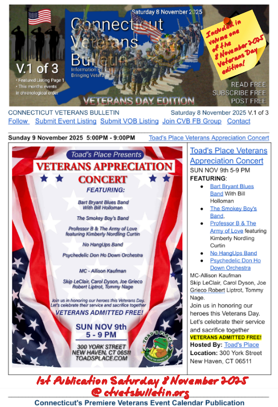 Toad's Place Veterans Appreciation Concert