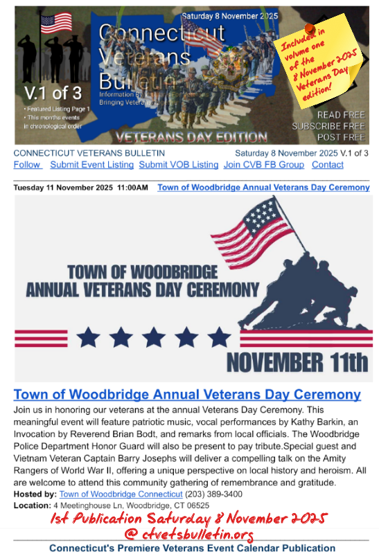 Town of Woodbridge Annual Veterans Day Ceremony