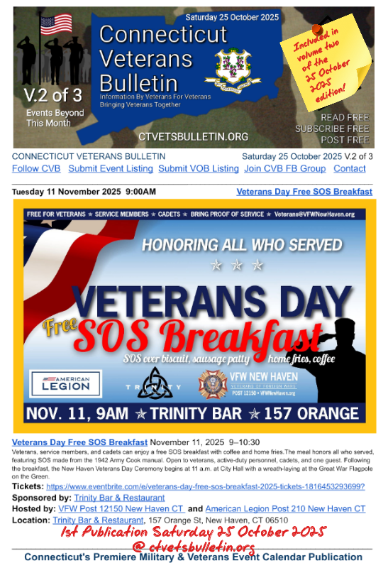 Veterans Day Free SOS Breakfast 2025