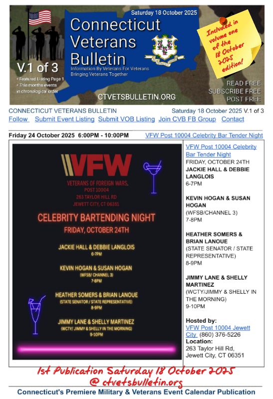 VFW Post 10004 Celebrity Bar Tender Night