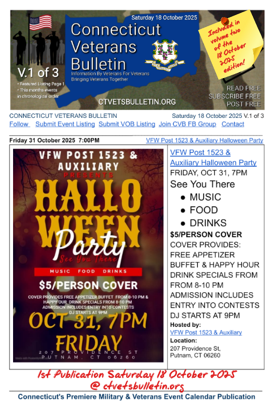 VFW Post 1523 & Auxiliary Halloween Party