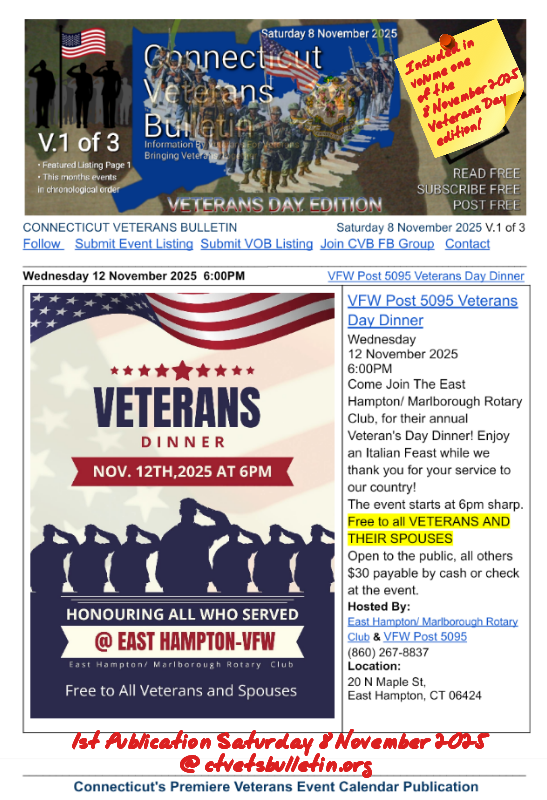 VFW Post 5095 Veterans Day Dinner