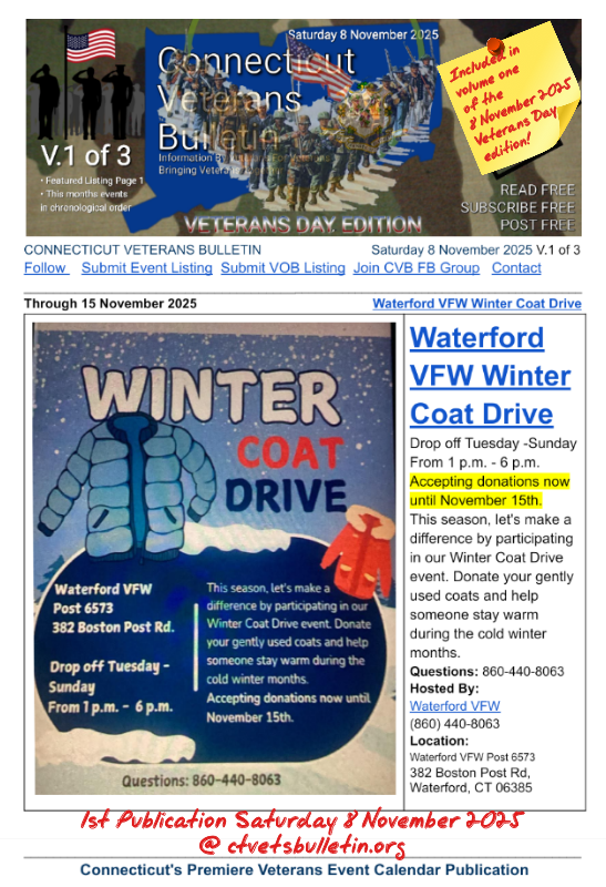 Waterford VFW Winter Coat Drive
