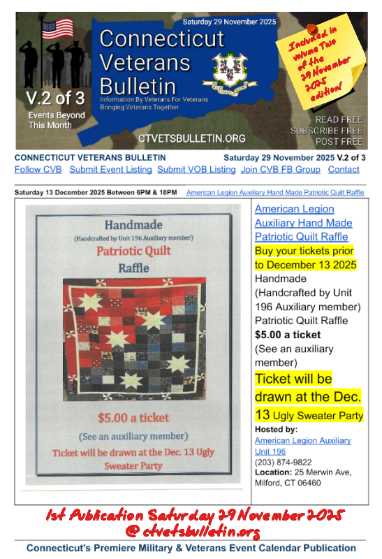 American Legion Auxiliary Hand Made Patriotic Quilt Raffle