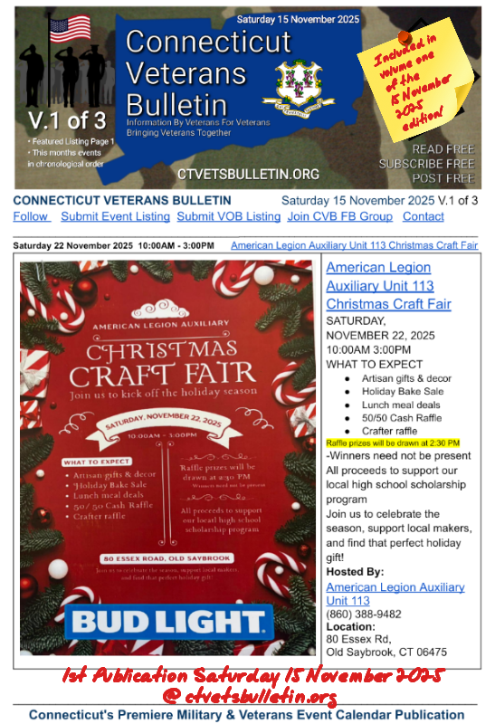 American Legion Auxiliary Unit 113 Christmas Craft Fair