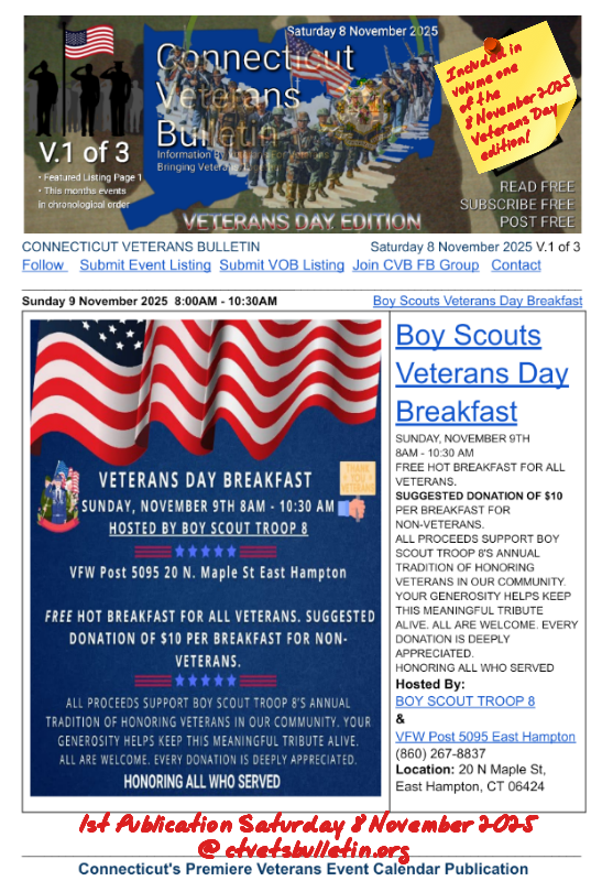 Boy Scouts Veterans Day Breakfast