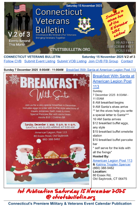 Breakfast With Santa at American Legion Post 113 Dec 2025