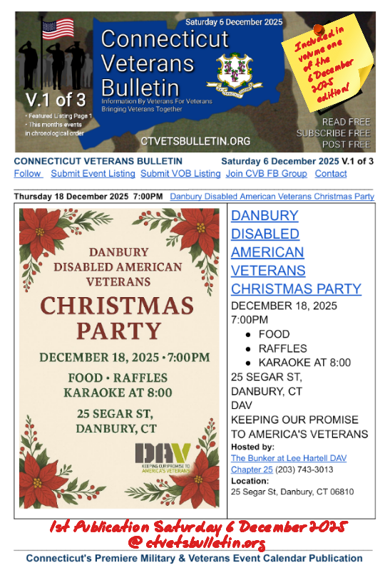 DANBURY DISABLED AMERICAN VETERANS CHRISTMAS PARTY
