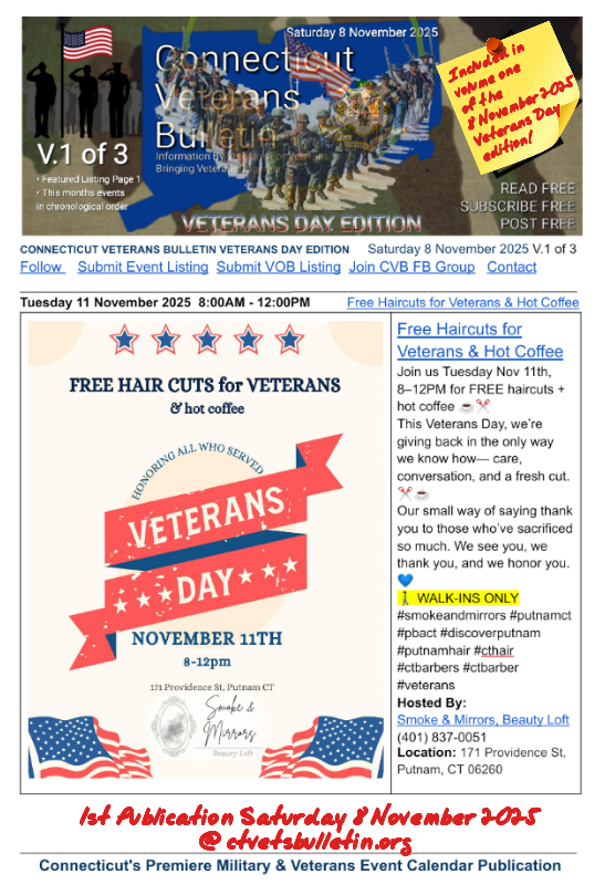 Free Haircuts for Veterans & Hot Coffee